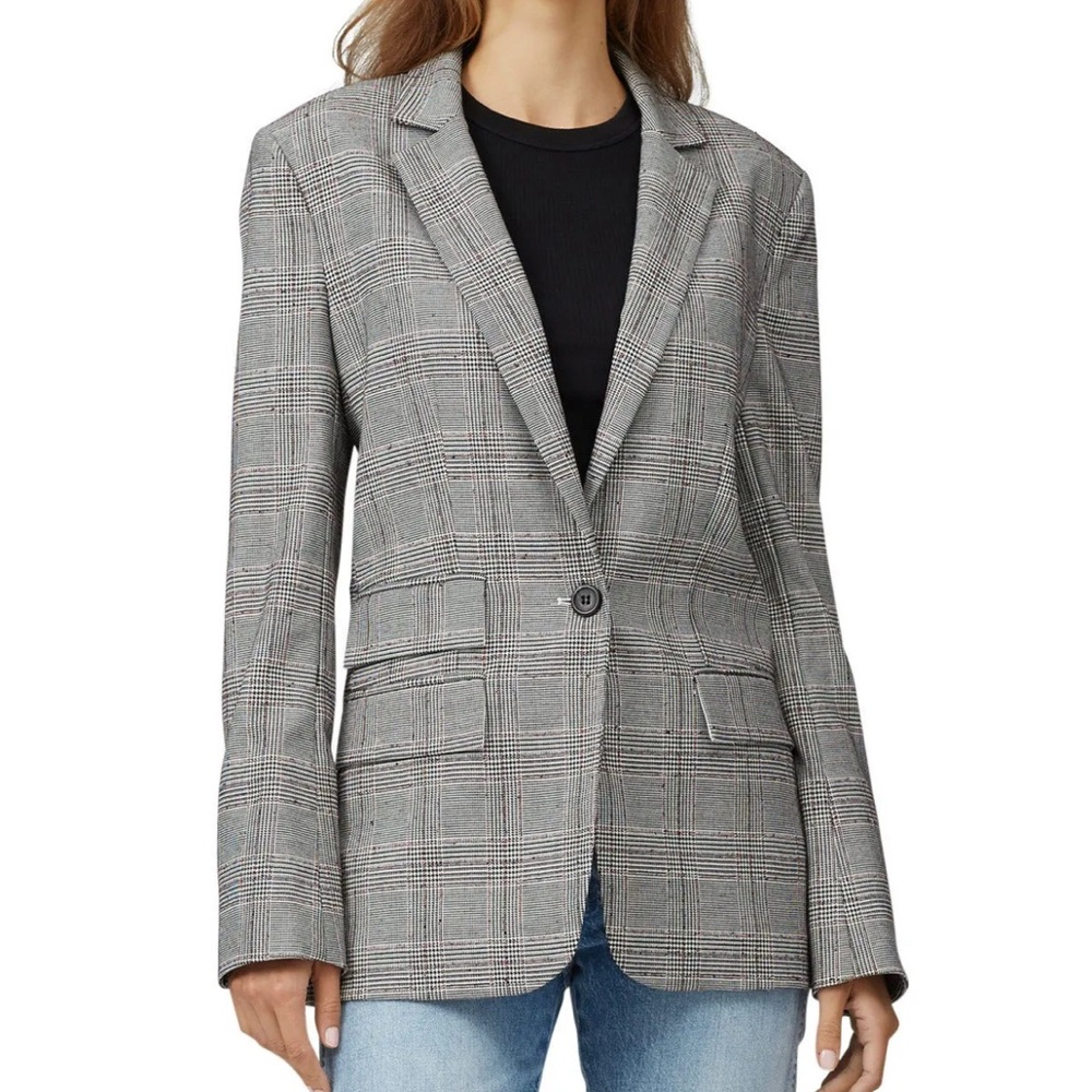 Joie Aalyah Glen Plaid One Button Blazer Women’s Sz 0